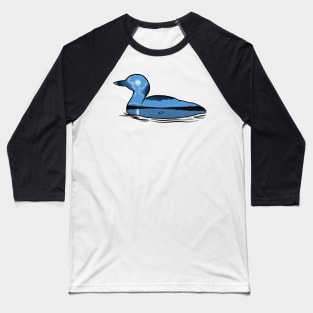 Loon Silhouette - Moonlight Baseball T-Shirt